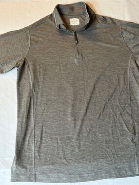 Cremieux Club 38 Performance Gray Quarter Zip Pullover Men L Elbow Patch